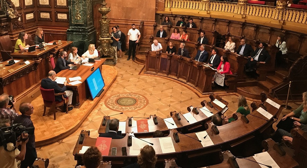 Ple de l'Ajuntament de Barcelona a l'agost de 2019