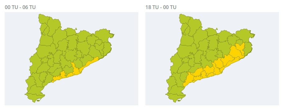 Predicció dilluns 9 de setembre