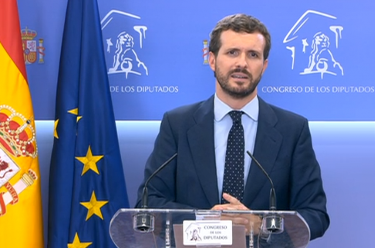 Pablo Casado despuu00e9s de la seva reuniu00f3n amb el Rei