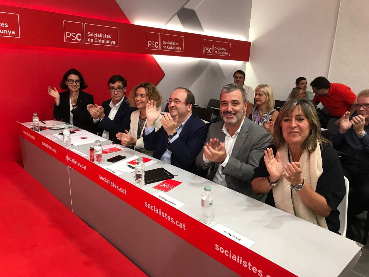 EuropaPress 2397151 Miquel Iceta Meritxell Batet Salvador Illa Nu00faria Maru00edn Jaume Collboni i Eva Granados (PSC)