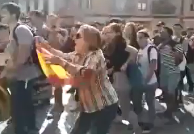 Agressió a dona a Tarragona per portar una bandera espanyola