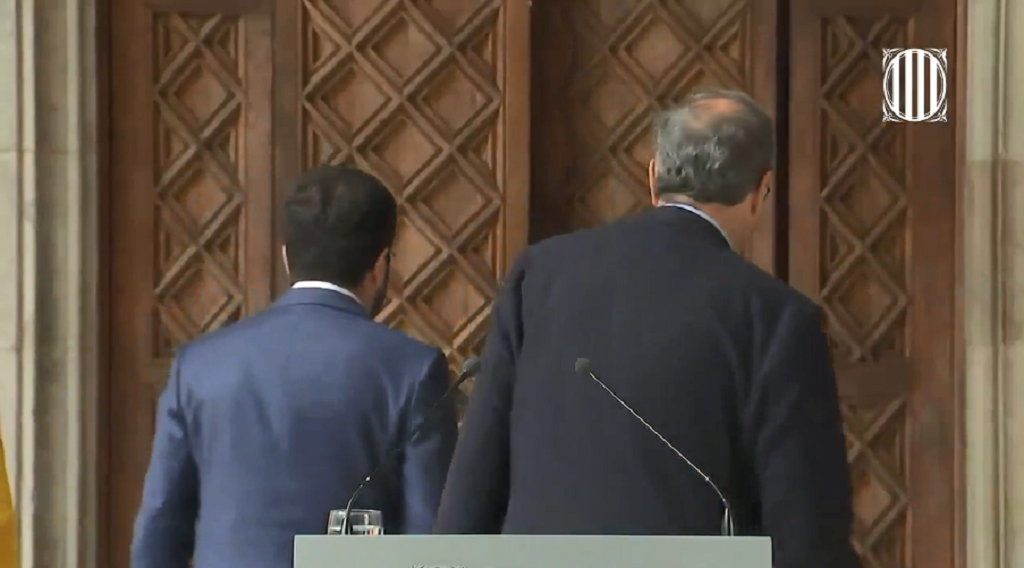 Torra s'eximeix de qualsevol responsabilitat després dels greus aldarulls del 18 d'octubre