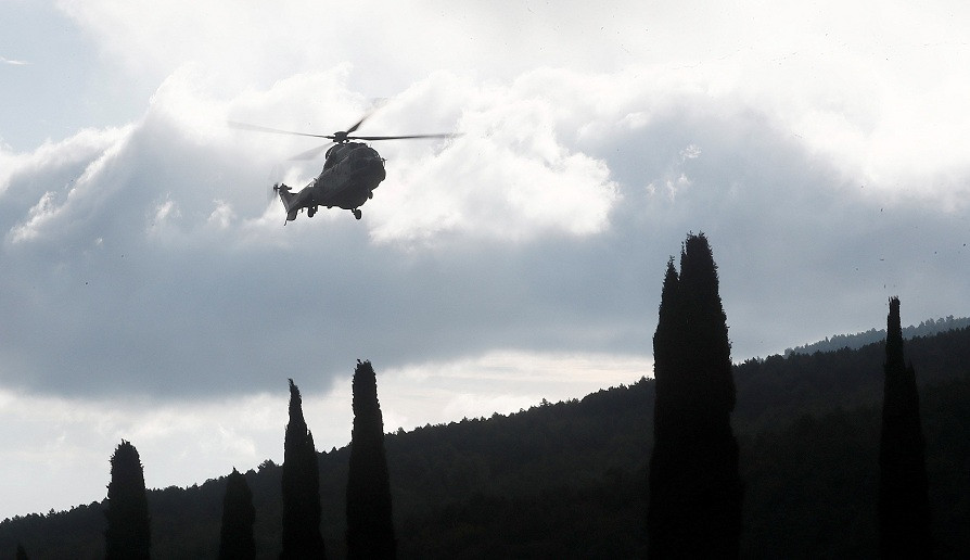 Helicòpter per traslladar la tomba de Franco