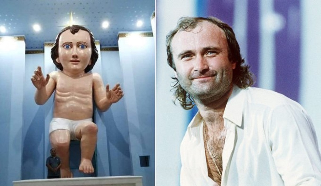 És la major estàtua de l'niu00f1o Jesu00fas ... i amb la cara de Phil Collins