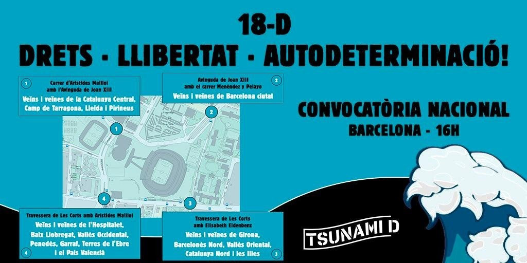 Cartell de la convocatòria de Tsunami Democru00e0tic al Camp Nou