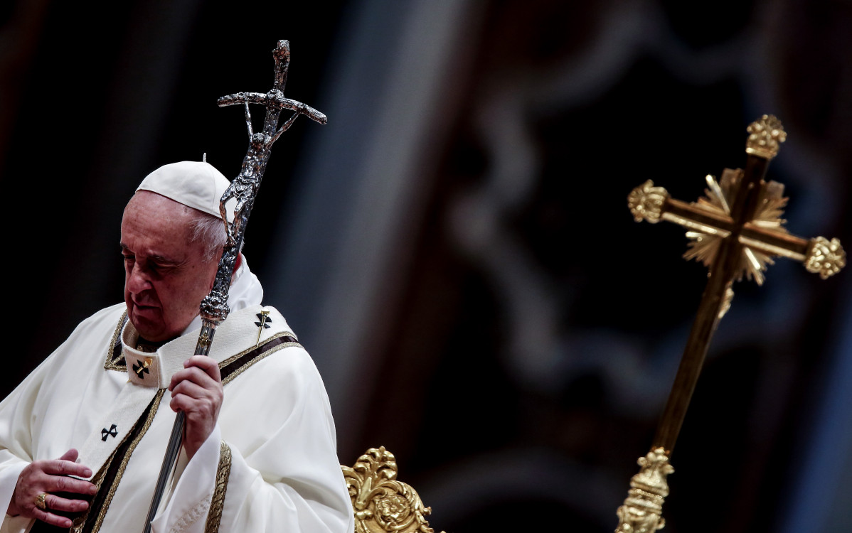 El Papa Francesc a la Basílica de Sant Pere de Vaticà, celebrant l'Epifania el 6 de gener de 2020