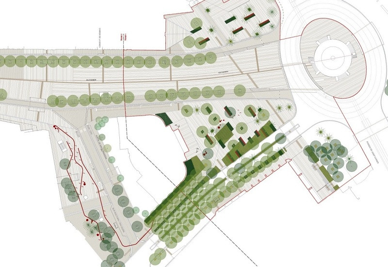 Projecte de les obres de la Rambla a la confluència amb l'avinguda Drassanes