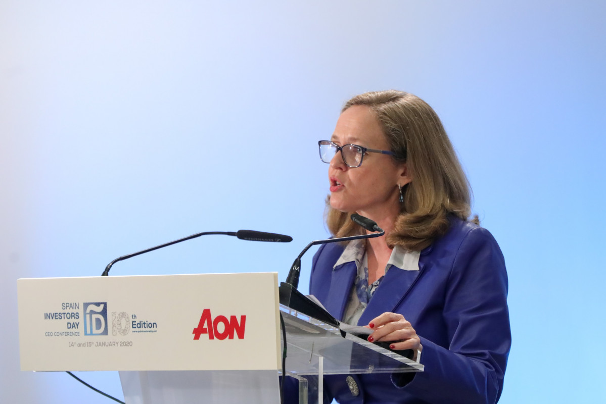La vicepresidenta d'Economia i Transformació Digital, Nadia Calviño, en una foto d'arxiu.