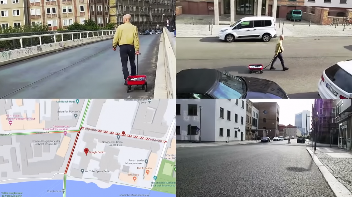 Un artista alemu00e1n Paseu00f3 99 mu00f3viles en un carret per engau00f1ar a Google Maps