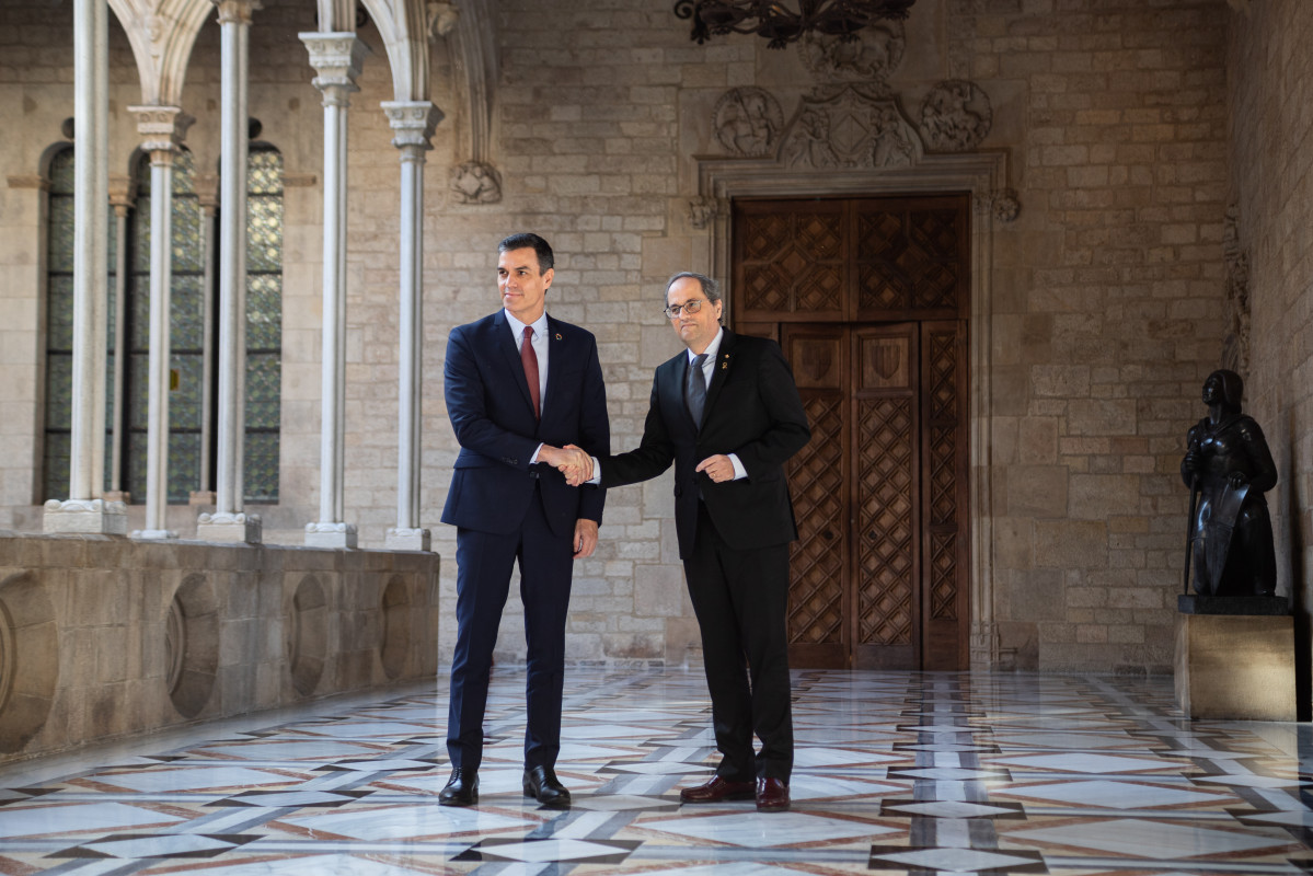 Reunió de Sánchez i Torra al Palau de la Generalitat