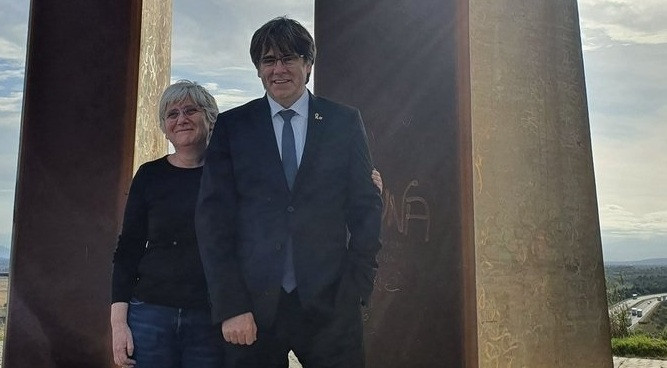 L'exconsellera Clara Ponsatí i l'expresident de la Generalitat Carles Puigdemont