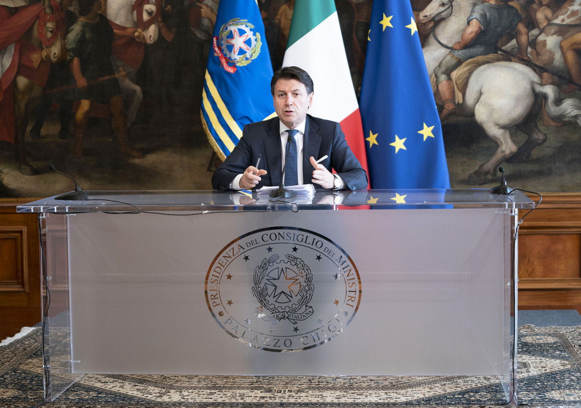 Giuseppe Conte, en una roda de premsa a Roma