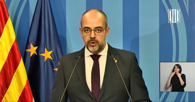 El conseller de Interior de la Generalitat, Miquel Buch, en rueda de prensa telemática sobre el coronavirus