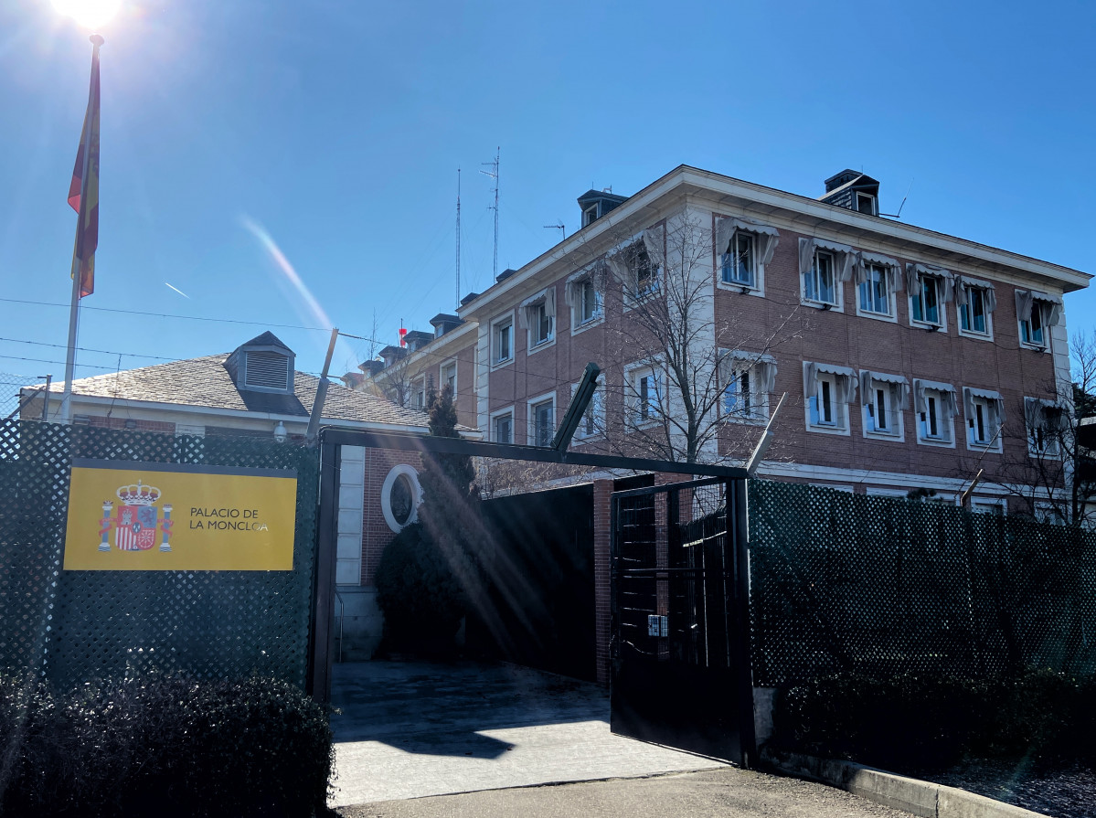Entrada al Palau de la Moncloa, seu de la Presidència de el Govern d'Espanya, a Madrid (Espanya) a 21 de febrer de 2020.
