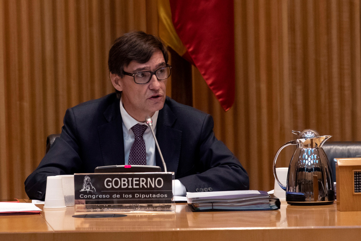 El ministre de Sanitat de Govern d'Espanya, Salvador Illa, a la Comissió de Sanitat i Consum de l'Congrés dels Diputats, el dijous 26 de març per informar sobre el coronavirus.