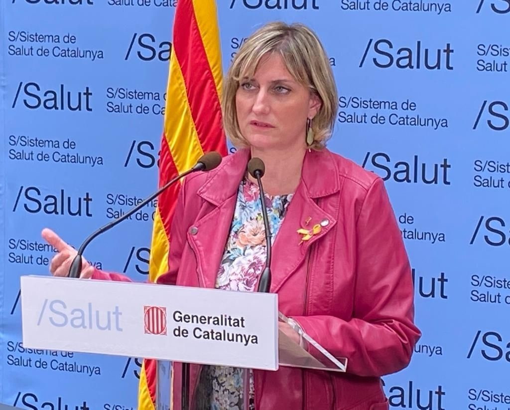 La consellera de Salut de la Generalitat, Alba Vergés, durant la roda de premsa telemàtica