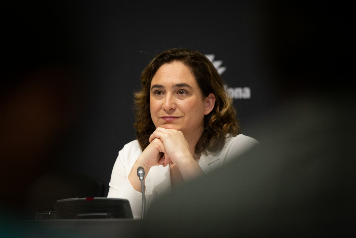 L'alcaldessa de Barcelona, Ada Colau en roda de premsa per informar sobre la candelación de Mobile World Congress, a la Fira de Barcelona, a Barcelona (Espanya), a 13 de febrer de 2020.