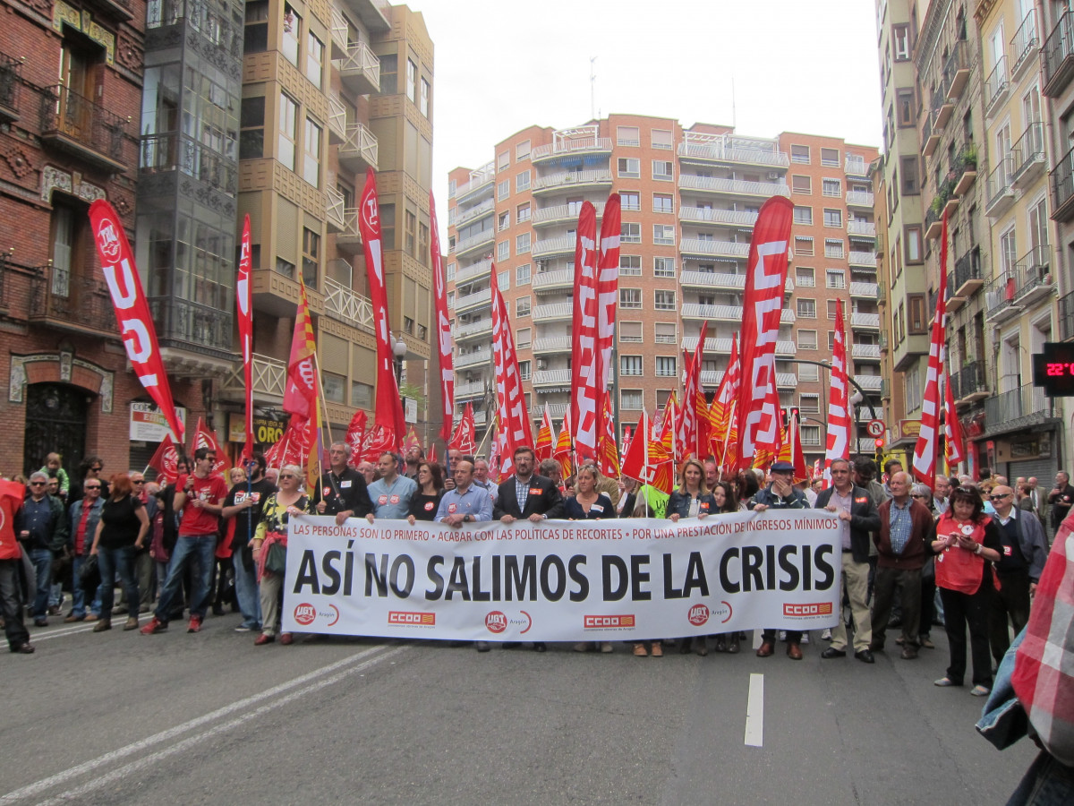 Manifestació de el Primer de Maig a Saragossa.