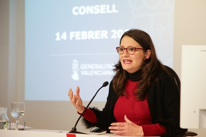 Oltra compareix en la roda de premsa després del ple de Consell (arxiu)