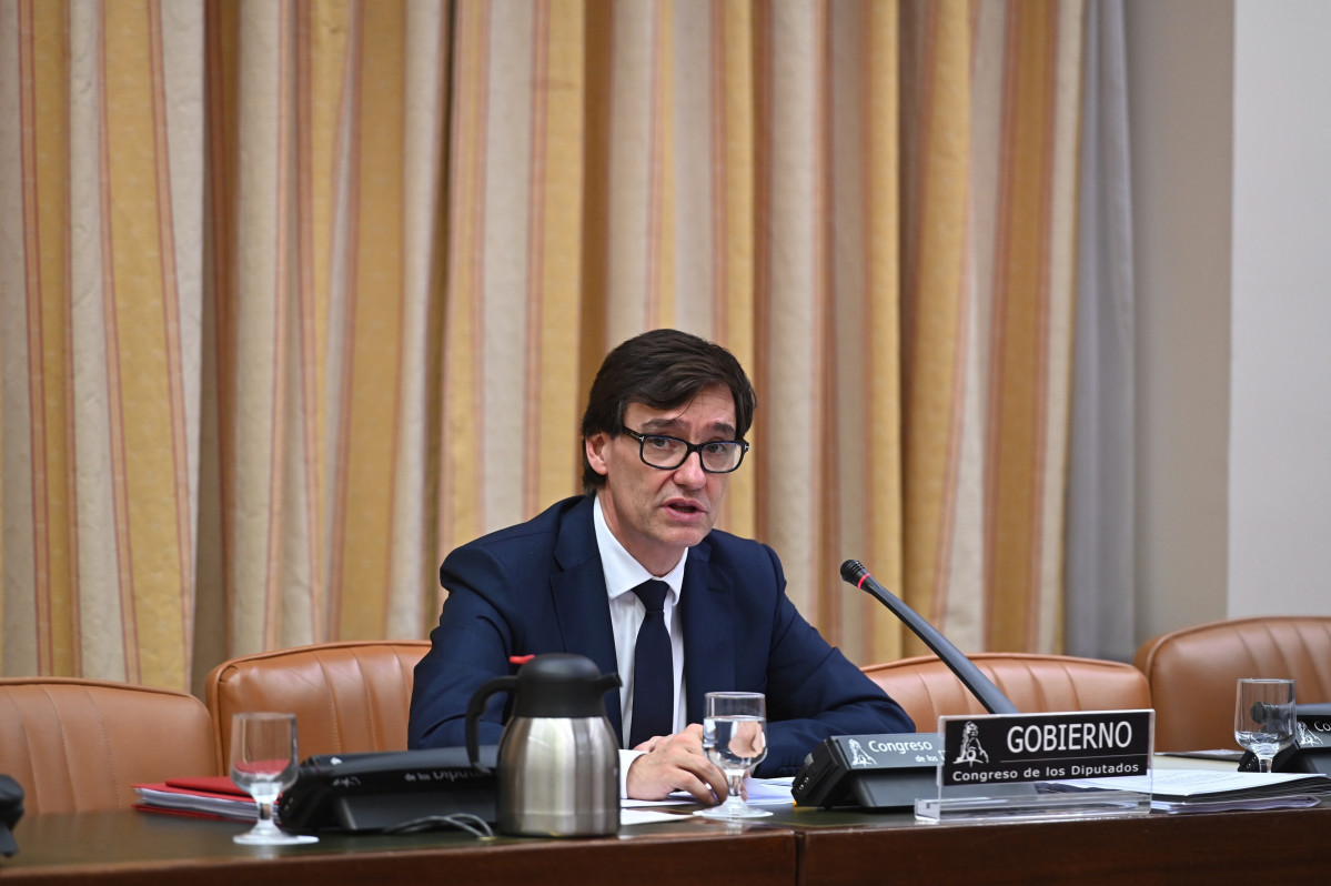 El ministre de Sanitat, Salvador Illa, durant la seva compareixença a la comissió corresponent de Congrés en una setmana marcada per la polèmica a causa de la disparitat de dades amb algunes comunitats autònomes, a Madrid (Espanya), a 4 de maig de 2020.