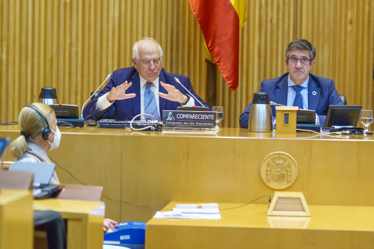 L'alt representant de la Unió per a Assumptes Exteriors i Política de Seguretat i vicepresident de la Comissió Europea, Josep Borrell, durant la compareixença a la Comissió per a la Reconstrucció Social i Econòmica.