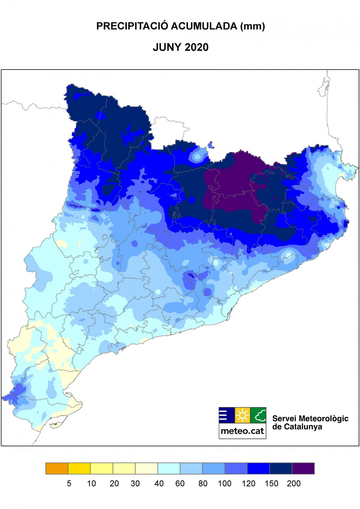 EuropaPress 3216065 precipitació acumulada catalunya mes juny 2020
