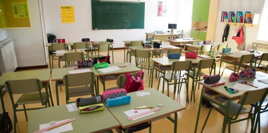 Aula d'un col·legi d'Escoles Catòliques.