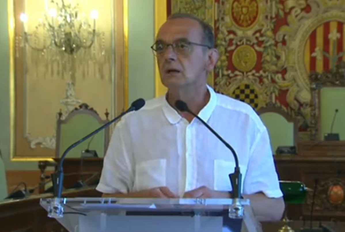 L'alcalde de Lleida, Miquel Pueyo, en roda de premsa telemàtica a 4 de juliol de 2020.