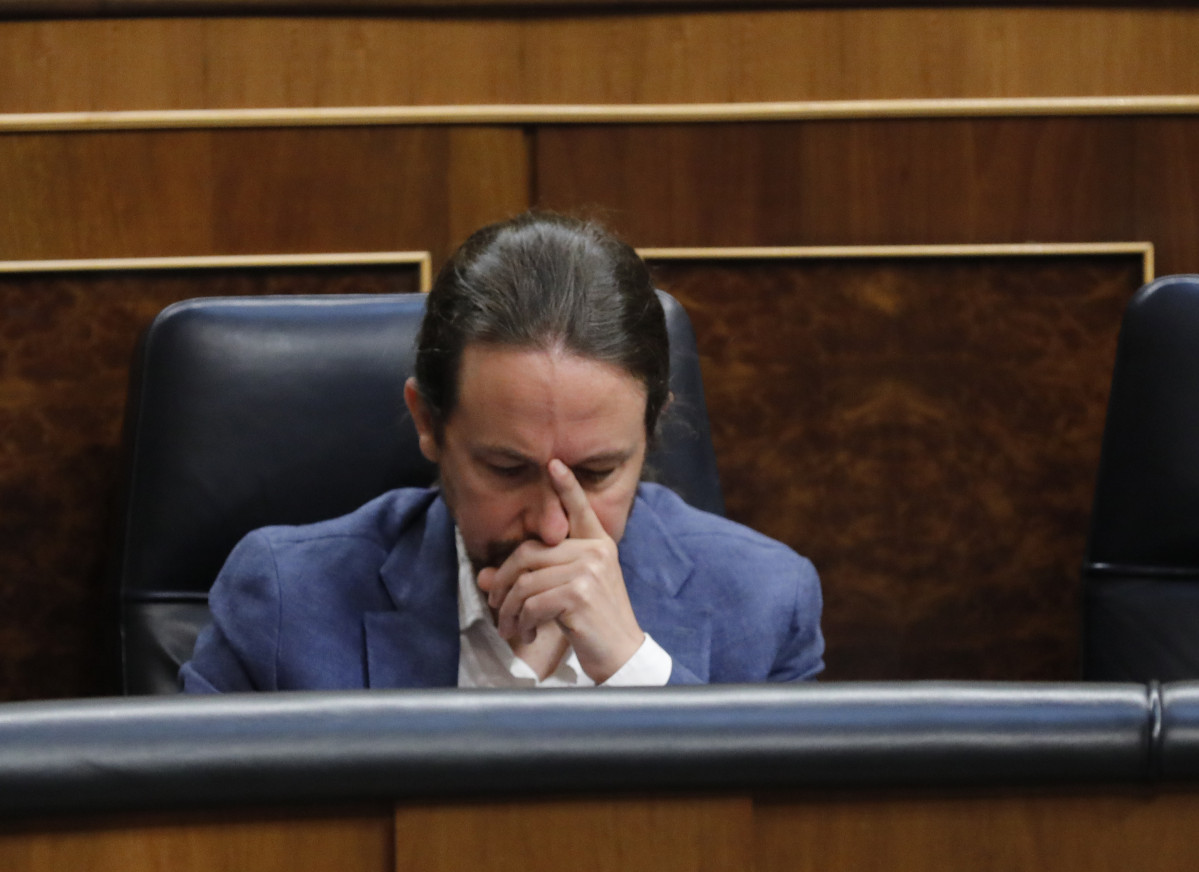 El vicepresident segon de Govern, Pablo Iglesias, durant la primera sessió de control a Govern al Congrés dels Diputats