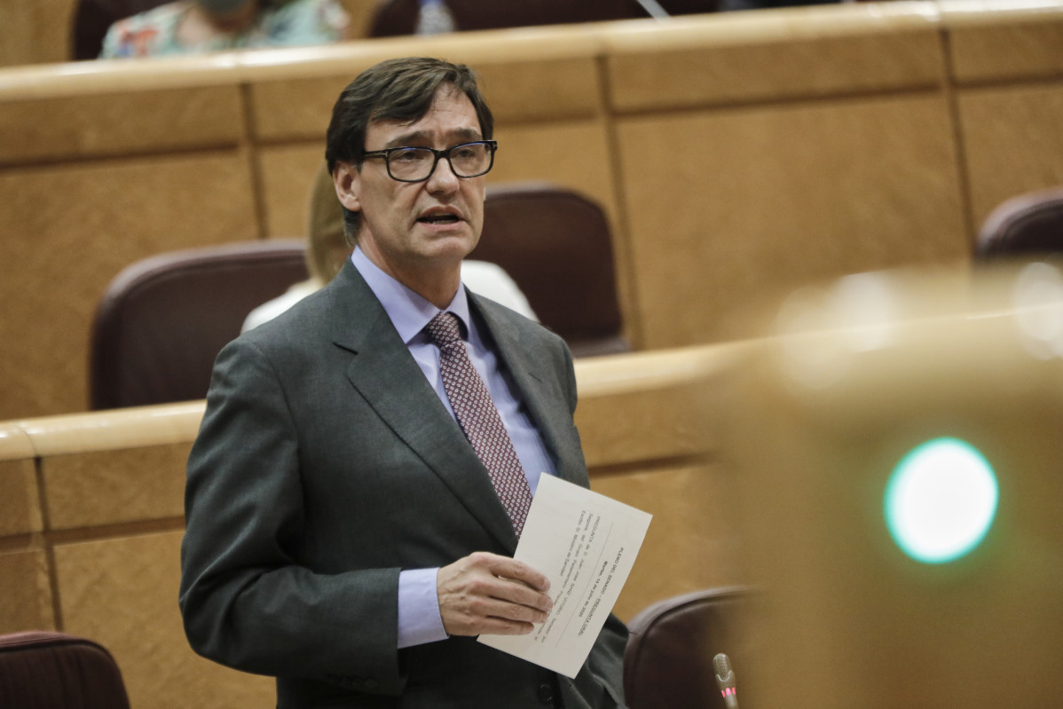 El ministre de Sanitat, Salvador Illa, durant la seva intervenció en una sessió de control a Govern al Senat