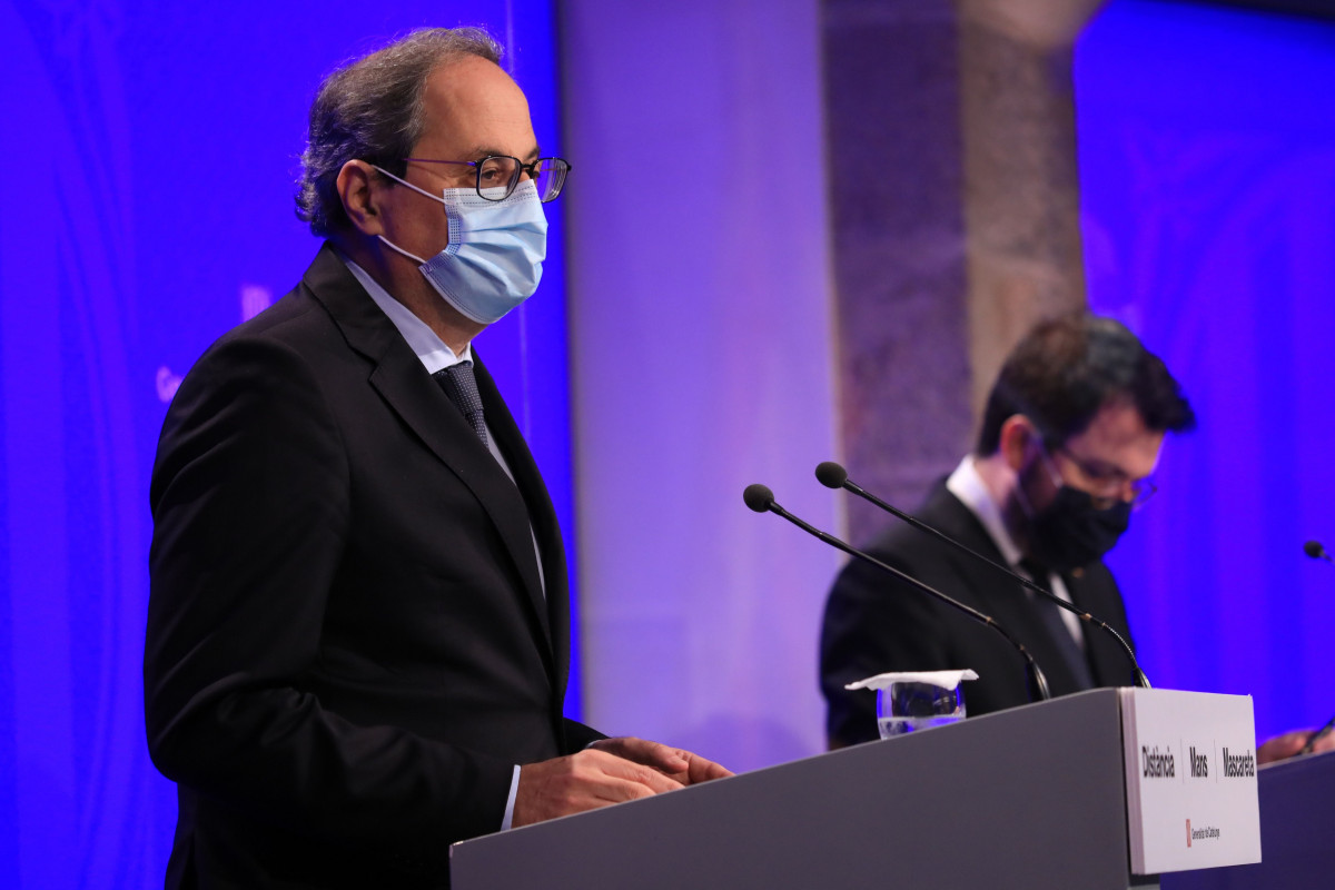 El president de la Generalitat, Quim Torra, i el vicepresident, Pere Aragonès.