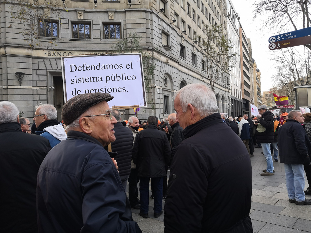 Manifestació de pensionistes enfront de el Banc d'Espanya a Barcelona
