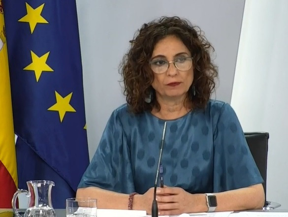 La ministra protavoz María Jesús Montero, durant la roda de premsa posterior a Consell de Ministres de el 14 de juliol de 2021.