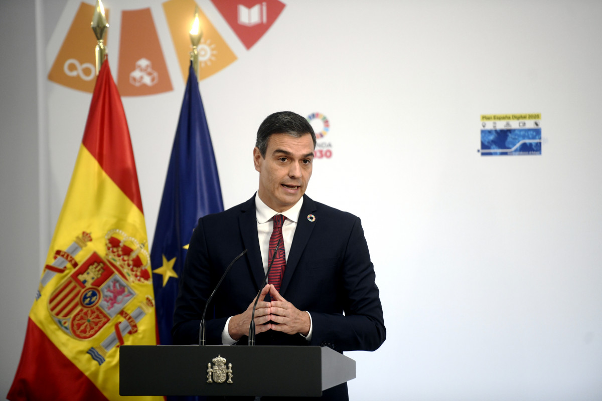 El president de Govern, Pedro Sánchez, presideix la presentació de l'agenda 'Espanya Digital 2025' a Moncloa, Madrid (Espanya)
