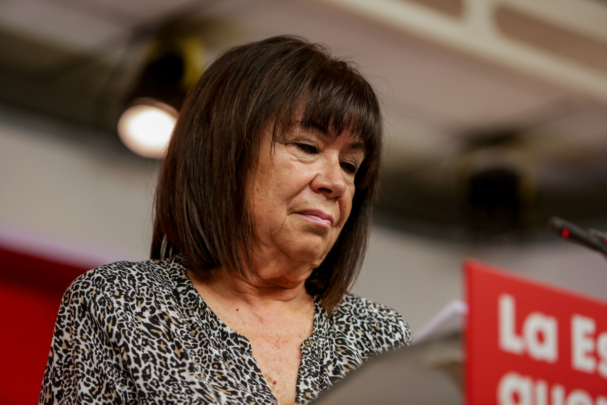 La presidenta de l'PSOE, Cristina Narbona, a l'arribar a la roda de premsa posterior a la reunió de la Comissió Executiva Federal d'PSOE celebrada aquest matí a la seu del carrer Ferraz, a Madrid (Espanya), a 2 de març de 2020 .