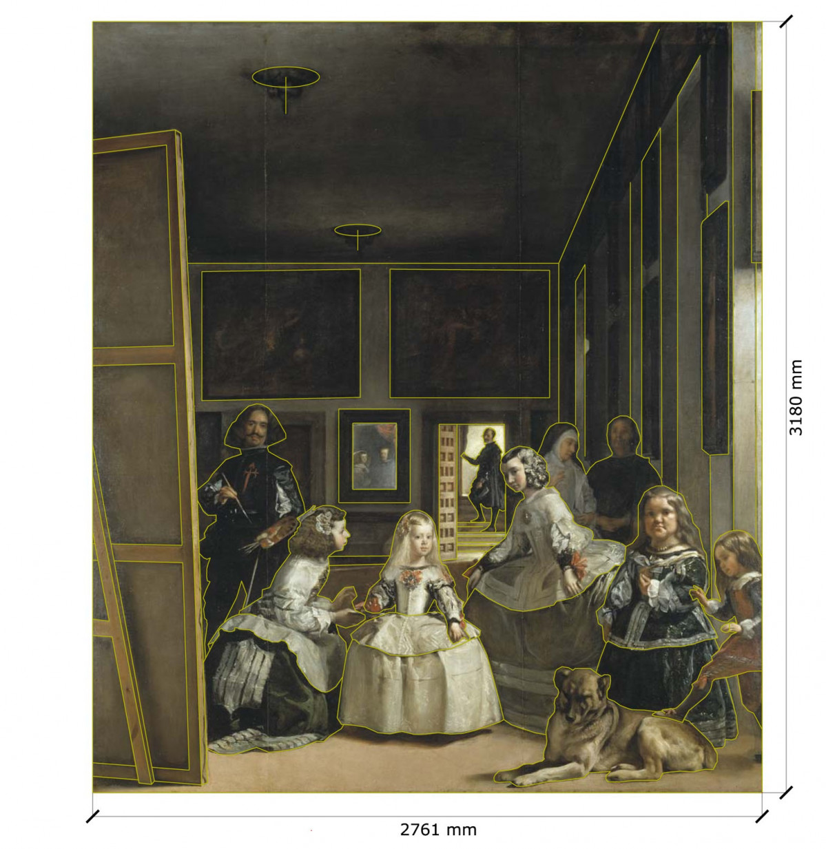 Calc en color or vell de 'Las Meninas' de el Prat de la Universitat Politècnica de Catalunya (UPC)