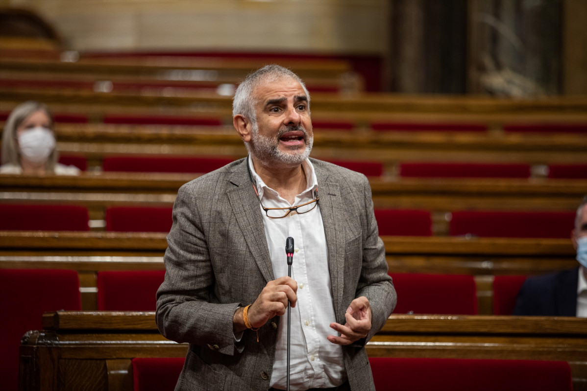 El president del grup de Cs al Parlament, Carles Carrizosa, durant un ple de control a el Govern de la Generalitat, marcat principalment per la gestió de l'COVID-19, a Barcelona, Catalunya