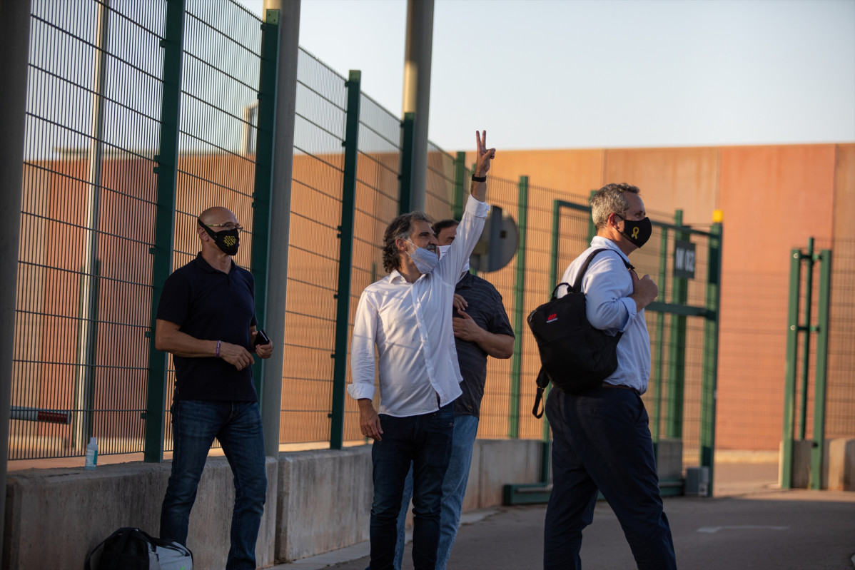 Els presos de l'1-O, dins el recinte penitenciari de Lledoners després de la seva compareixença a Sant Joan de Vilatorrada, Barcelona, Catalunya (Espanya), a 28 de juliol de 2020.