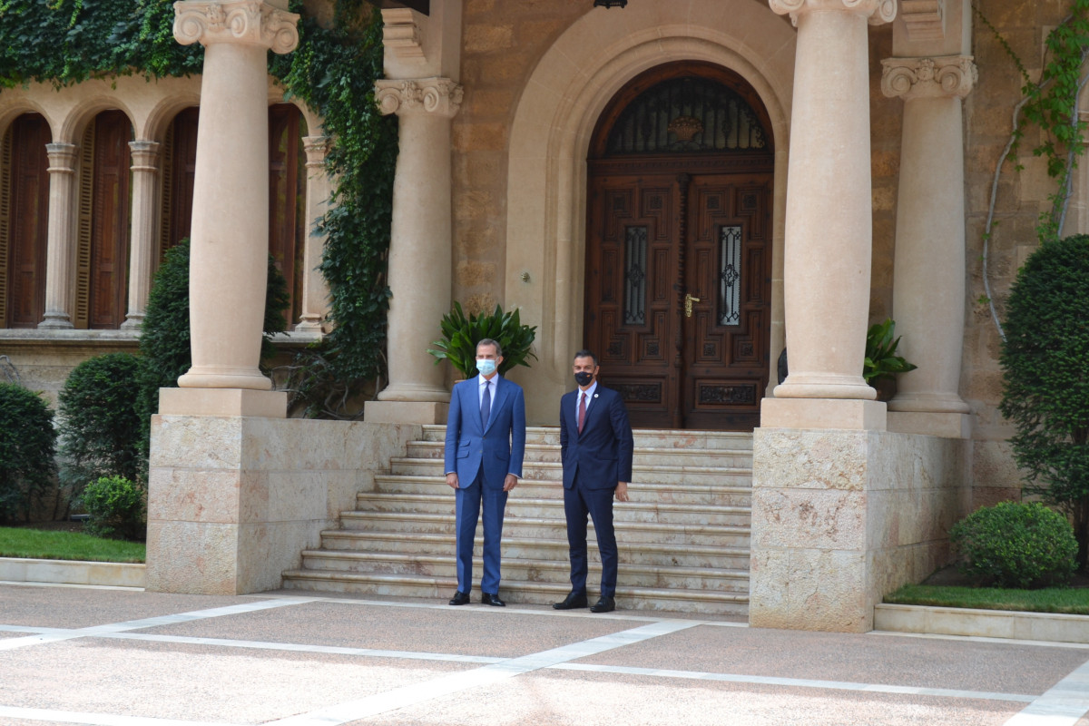 El Rei Felip VI i el president de Govern, Pedro Sánchez, a Marivent.