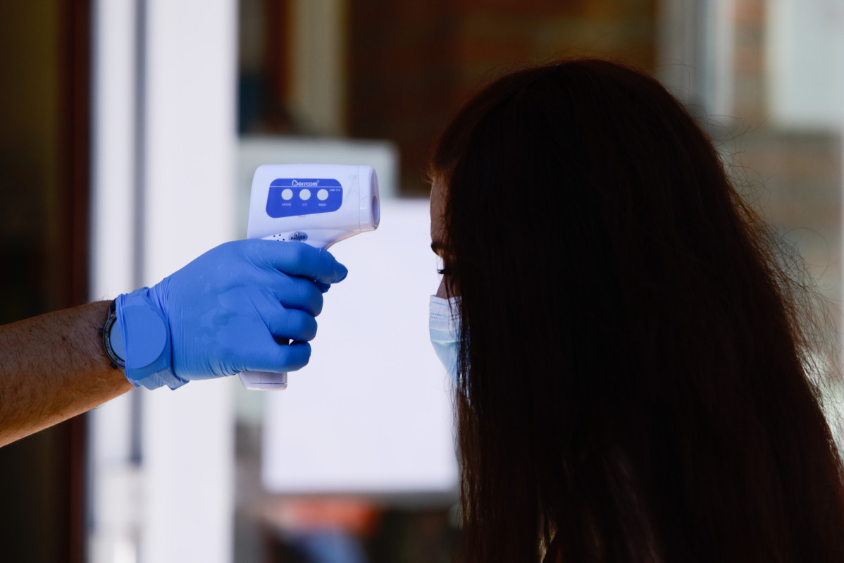 Dispositiu per a la realització de proves PCR de coronavirus a veïns d'Alcobendas d'entre 15 i 49 anys, a 21 d'agost de 2020.