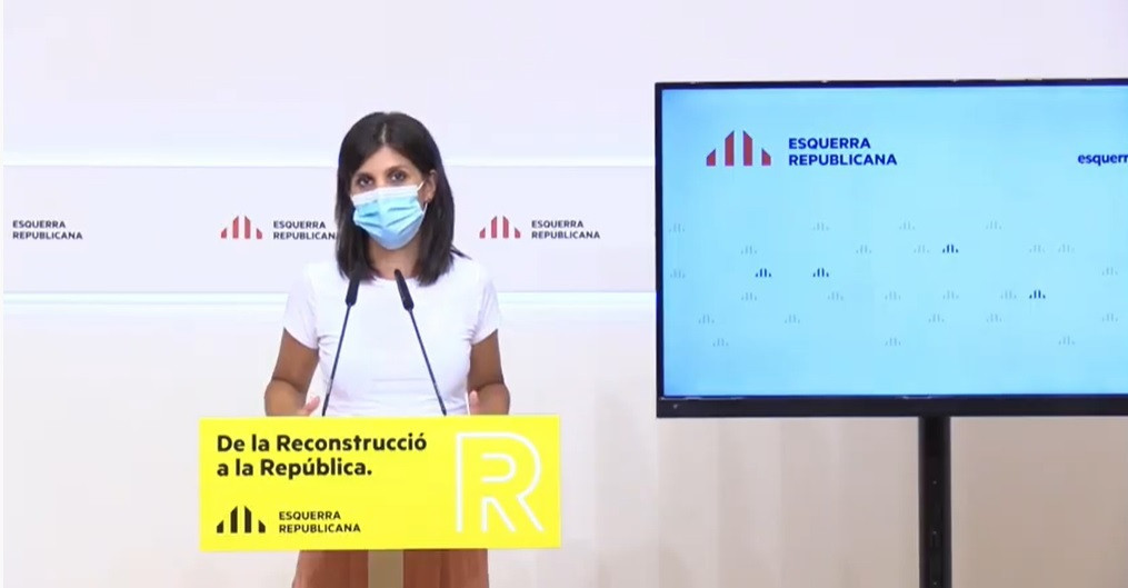 La secretària general adjunta i portaveu d'ERC, Marta Vilalta, aquest dilluns en roda de premsa telemàtica