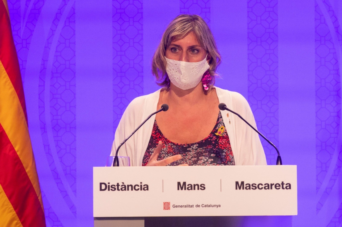 La consellera Alba Vergés, després del Consell Executiu extraordinari per la volta a l'escola