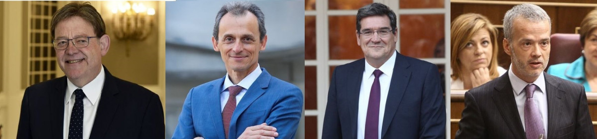 Ximo Puig, Pedro Duque, José Luis Escrivà i Antonio Camacho