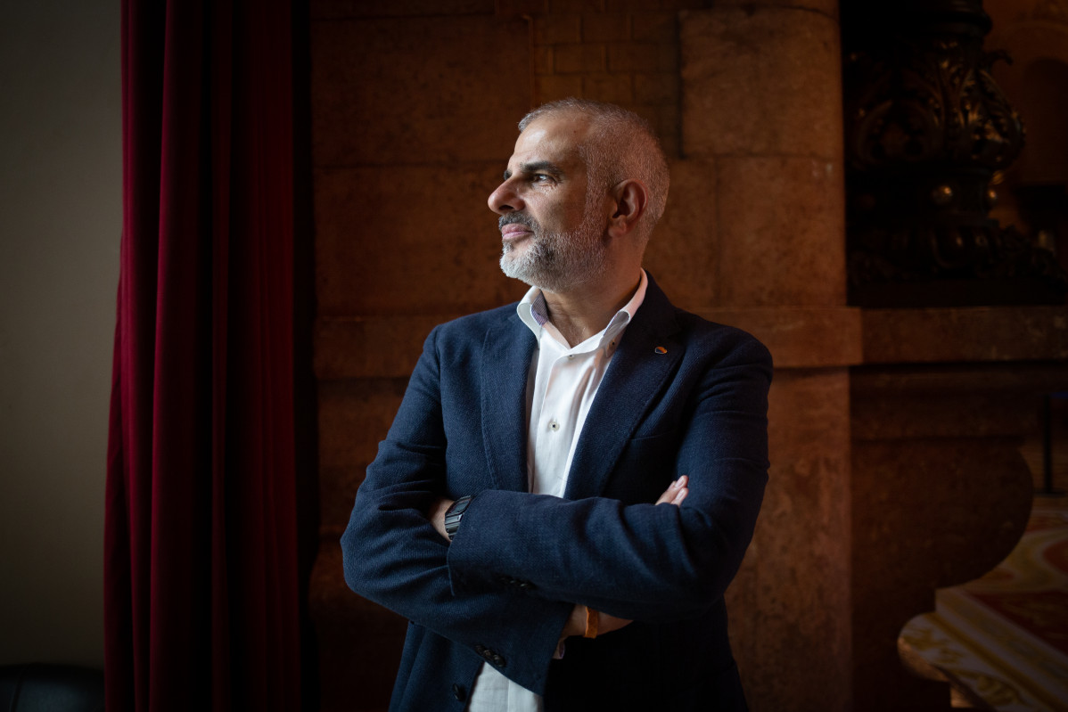 El president de Ciutadans al Parlament català, Carlos Carrizosa, posa després d'una entrevista per Europa Press, a Barcelona, Catalunya (Espanya), a 30 de juliol de 2020.
