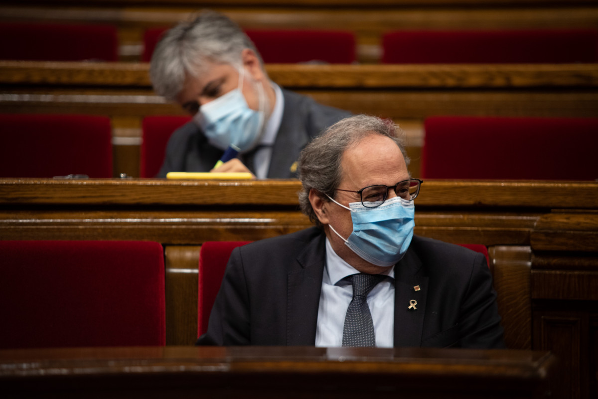 El president de la Generalitat, Quim Torra, durant 1 ple a Parlament.
