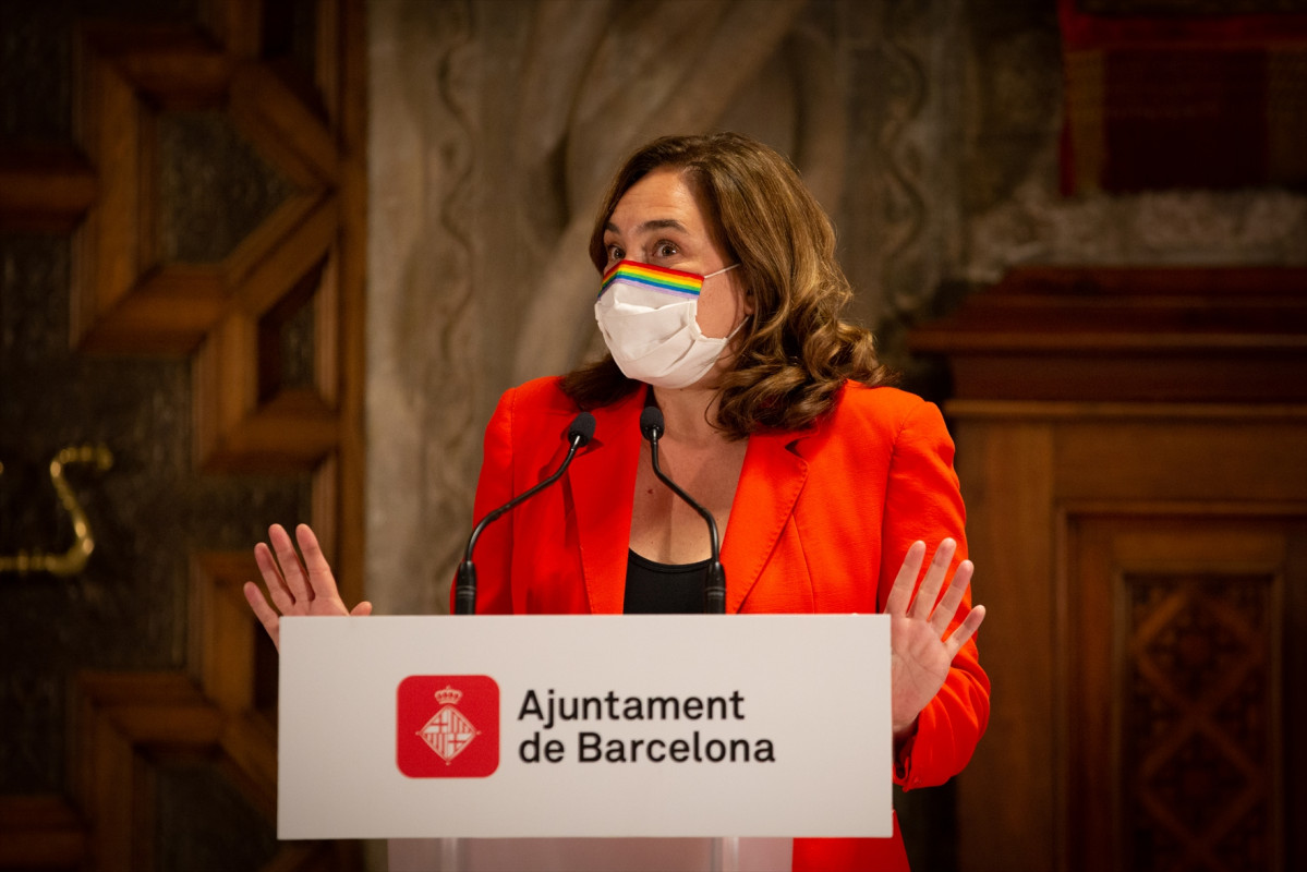 L'alcaldessa de Barcelona, Ada Colau, una roda de premsa després de la reunió a l'Ajuntament de Barcelona, Catalunya (España), a 7 de setembre de 2020.