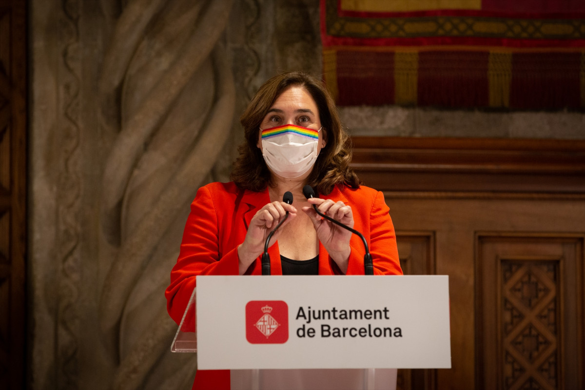 L'alcaldessa de Barcelona, Ada Colau, una roda de premsa després de la reunió a l'Ajuntament de Barcelona, Catalunya (España), a 7 de setembre de 2020.