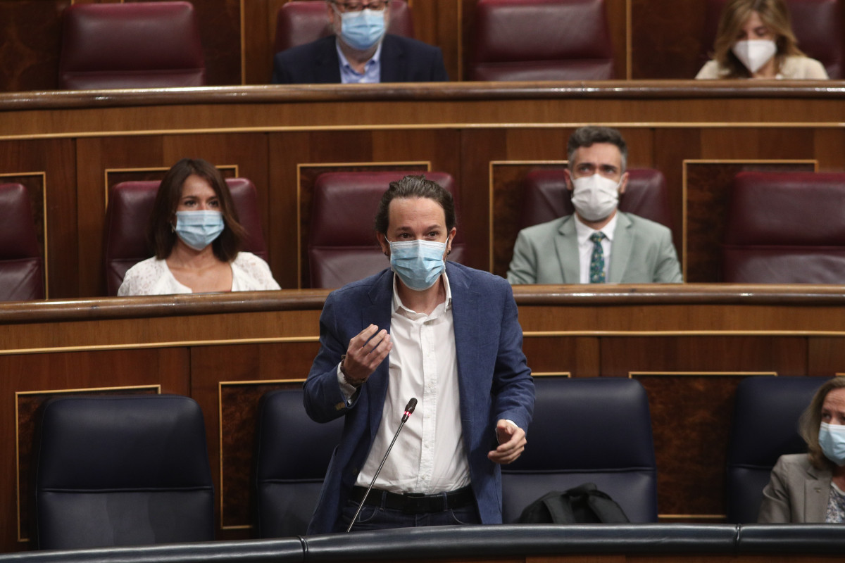 El vicepresident segon de Govern, Pablo Iglesias, intervé en el Ple de Congrés
