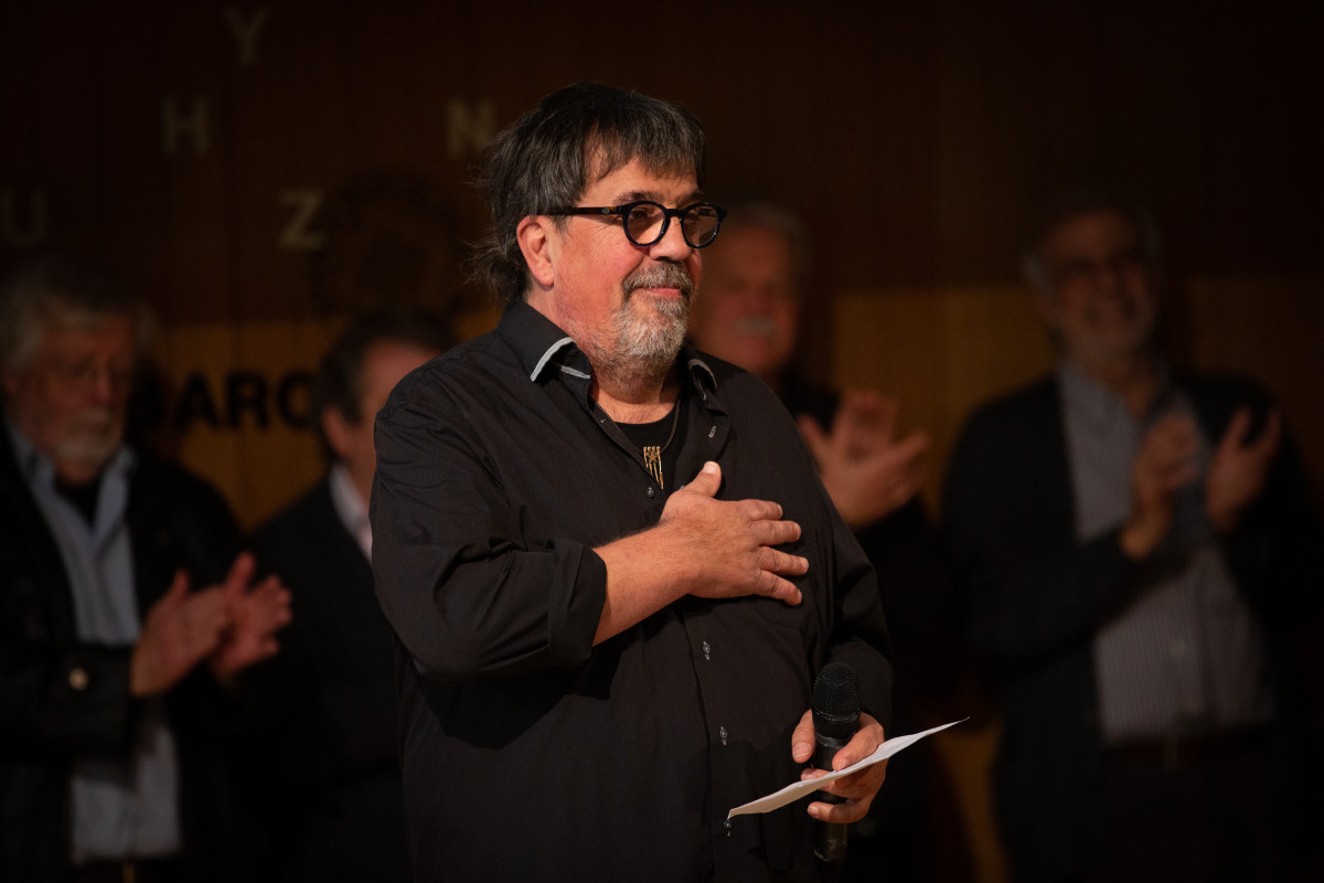 Jordi Pessarodona durant la presentació de l'manifest d'independentistes d'esquerres en suport a l'expresident Carles Puigdemont, als exconsellers Toni Comín i Clara Ponsatí i a el Consell per la República a Barcelona (ARXIU)