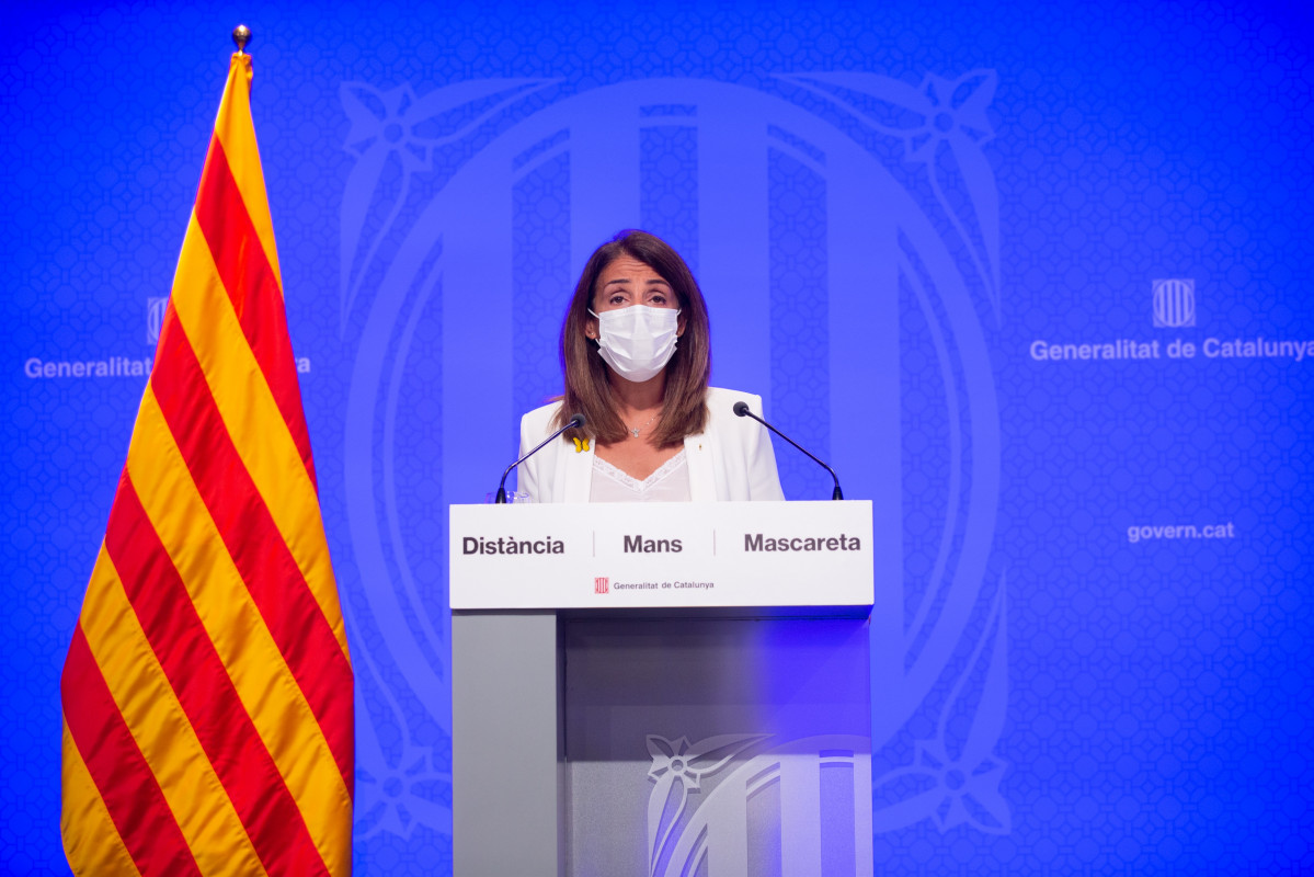 La consellera de Presidència i portaveu de la Generalitat, Meritxell Budó, en roda de premsa posterior a del Consell Executiu.